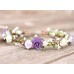Fall Purple Flower Crown Blush and Lilac Floral Crown White Halo